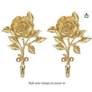 Porte-manteau mural style ferme en métal doré avec 6 crochets, motif branche, fleur en cristal de quartz rose, porte-clés, écologique - Product Image 5