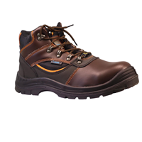 AOXIANG Chaussures de sécurité unisexe anti-perforation à embout d'acier, tige en cuir, doublure en maille, semelle intermédiaire en PU, semelle extérieure en PU, coupe mi-haute, printemps-été, usine, hiver