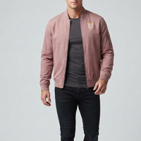 Blouson bomber uni pour homme, col montant, fermeture éclair intégrale, style décontracté, streetwear, séchage rapide, respirant, matière polyester, hiver