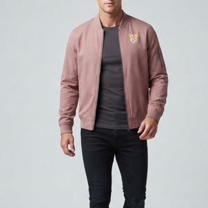 Blouson bomber uni pour homme, col montant, fermeture éclair intégrale, style décontracté, streetwear, séchage rapide, respirant, matière polyester, hiver - Product Image 5