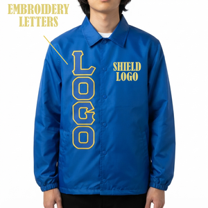 แจ็คเก็ตโค้ชผู้ชายลดราคาพิเศษ Sigma Gamma Rho ปักโลโก้ได้ตามต้องการ ไซส์ใหญ่พิเศษ แจ็คเก็ตโค้ชสีน้ำเงินกรีก แจ็คเก็ตกันลม - Product Image 3