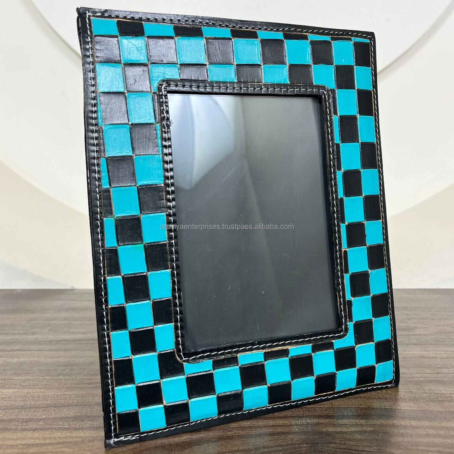 Black & Turquoise Checkered