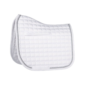 Vente en gros de tapis de selle personnalisés de haute qualité pour l'équitation, le dressage, le saut d'obstacles, les sports équestres, en polycoton respirant et en polaire - Product Image 1