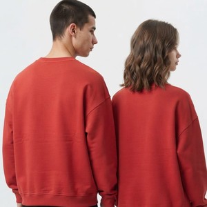 Sudadera Personalizada para Mujer, 100% Algodón, Talla Grande, Color Sólido, Cuello Redondo, Hombros Caídos, Fabricante para Pedidos al por Mayor OEM ODM - Product Image 4