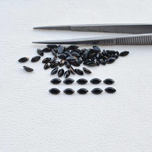 พลอยออนิกซ์สีดำธรรมชาติทรงมาร์ควิสเจียระไนขนาด 3.5x7 มม. ขายส่งจำนวนมาก สำหรับทำเครื่องประดับ พร้อมสั่งซื้อ - Product Image 3