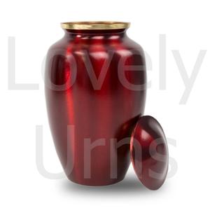 Urna Funeraria Grande de Metal Rojo Carmesí para Cenizas Humanas, Urna Conmemorativa para Adultos, Proveedor de Fábrica OEM ODM - Product Image 3