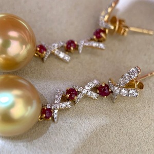 Pendientes Largos de Perlas Naturales con Incrustaciones de Diamantes de Alta Gama, 10-11 mm, Versátiles, de Lujo, para el Día a Día, con Brillo a Juego - Product Image 4