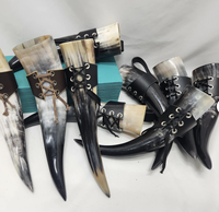 Support de corne de buffle poli artisanal, écologique, thème marin viking, pour décoration intérieure, personnalisable
