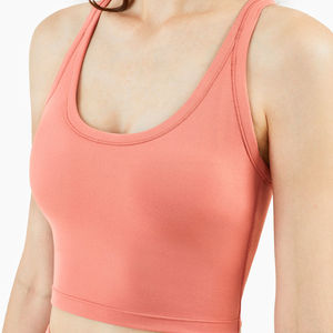 Sujetador deportivo para mujer con relleno, espalda abierta cruzada, top de yoga nude, ropa de gimnasio - Product Image 4