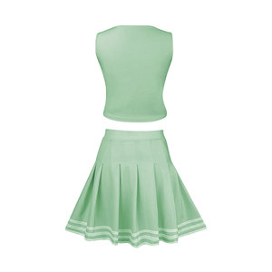 Uniforme de cheerleading pour femmes en gros à bas prix, design personnalisé, embellissements en strass, logo personnalisé, tissu 100% polyester - Product Image 3