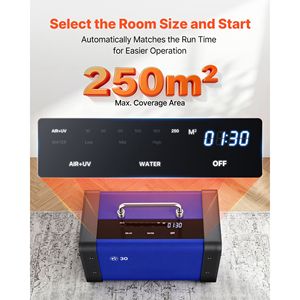 Generador de Ozono Comercial de 30000mg/h con Arranque Retardado de 15s, Modo de Agua con Doble Manguera, Pantalla Táctil LCD, USB, para Exteriores y Autocaravanas - Product Image 4