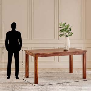 Modern Solid Teak <b>Wooden</b> Rectangle <b>Dining</b> <b>Table</b> <b>Rustic</b> Design Stable Home Furniture 4 Seater - Product Image 4