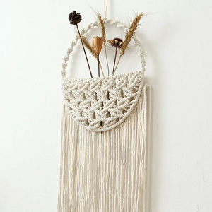 Cesta de Almacenamiento de Paja Hecha a Mano de Alta Calidad, Cesta de Macramé de Hierba Marina con Asa, Cesta de Ratán para Decoración del Hogar - Product Image 2