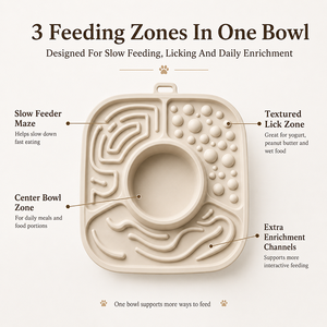 3-in-1 Dog Slow <strong>Feeder</strong> Bowl with Lick Mat and Suction Base Silicone Pet Bowl for Dry <strong>Food</strong> <strong>Wet</strong> <strong>Food</strong> and Treats Interactive <strong>Feeder</strong> - Product Image 3