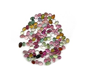 Tourmaline naturelle multicolore, cabochon, formes variées, pierres précieuses en vrac, 3-5 mm, certifiées IGI, pour la fabrication de bijoux - Product Image 5