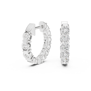 Round Moissanite <b>Stud</b> Earrings 18K White Gold Rhodium Plated IGI Certified Luxury Anniversary Party Gift - Product Image 2