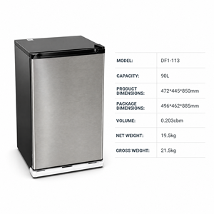 Réfrigérateur compact portable 90L 110V à refroidissement direct, économe en énergie A+, R600a, pour chambre, dortoir, étudiant, usage domestique - Product Image 3