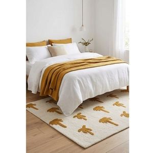 Alfombra Moderna de Lana y Algodón con Diseño de Palmera, Hecha a Mano, para Dormitorio Infantil, Sala de Estar, Alfombra Decorativa para Piso, en Oferta - Product Image 4