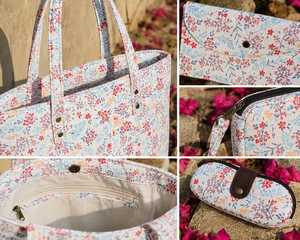 Bolsa de Mano Personalizada con Estampado Floral, de Nailon, con Cierre, Dos Asas, Gran Capacidad, Plegable, Estilo Vintage, para Viajes y Uso Diario - Product Image 3