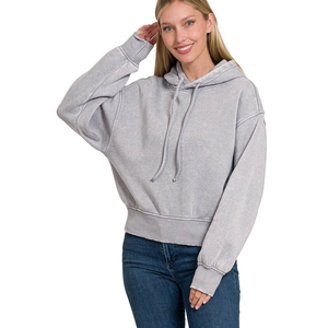 Sudaderas con Capucha Gruesas para Mujer, 100% Algodón, Forro de Peluche, Ropa Cálida de Invierno, Impresión de Logotipo de Marca Personalizada, Fabricante OEM - Product Image 5