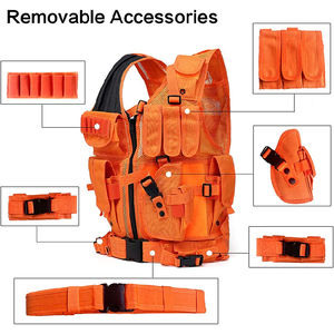 Gilet de chasse ultra-léger orange vif, respirant en polyester, ajustable, pour l'entraînement, avec logo personnalisé OEM - Product Image 5