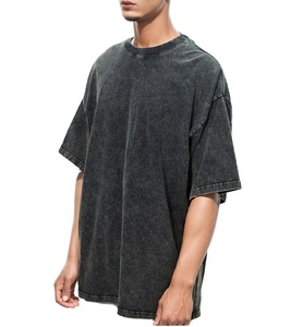 เสื้อยืดโอเวอร์ไซส์สไตล์วินเทจสำหรับทุกเพศ ผ้าคอตตอนถักเนื้อหนา 100% ซักย้อมสีแบบแอซิดวอช ไม่หดตัว แขนสั้น สตรีทแวร์ - Product Image 3