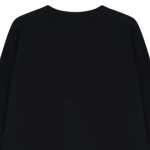 Camiseta Negra de Manga Larga para Hombre con Logotipo Pequeño en el Pecho, Cuello Redondo, Algodón, Estilo Casual Urbano, para Uso Diario - Product Image 4