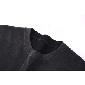Camiseta de Algodón Negra Sólida para Hombre, Manga Corta, Cuello Redondo, Corte Regular Informal, Estilo Jersey de Punto - Product Image 5