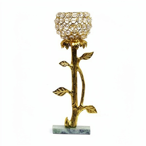 Best Selling Designer Solid Aluminum Candle Holder Superior Quality <b>Gold</b> Color for Wedding Party Decorations - Product Image 1