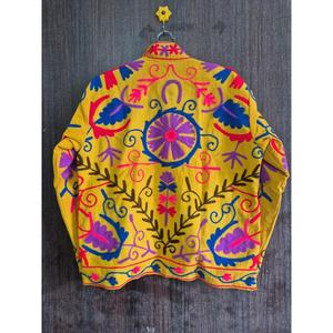 เสื้อแจ็คเก็ตกำมะหยี่ปักลายดอกซูซานีสำหรับผู้หญิง เสื้อโค้ทโบโฮงานฝีมือแบบกลับด้านได้สำหรับงานเทศกาล - Product Image 2