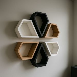 Étagères flottantes élégantes en MDF et en bois pour la décoration murale artistique - Product Image 6
