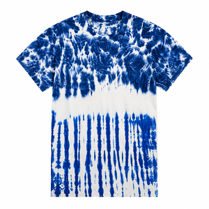 T-shirt décontracté à manches courtes en toile écologique respirante, coupe régulière, col rond, imprimé spirale bleu rose personnalisé pour femme - Product Image 2