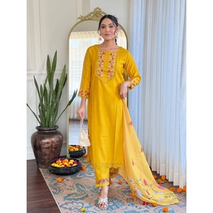 Beautiful Party Wear Cotton <b>Top</b> and Bottom with XL Size Dupatta Elegant and Stylish - Product Image 3