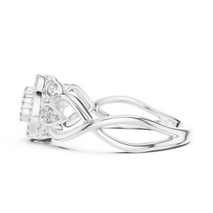 Anillo de Diamantes de Lujo Cultivados en Laboratorio, Oro Blanco Sólido de 18 Quilates, Chapado en Rodio, Corte Brillante, para Compromiso, Fiesta, Boda, Regalo, Uso Diario - Product Image 3