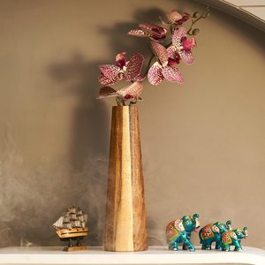 Florero Cilíndrico Moderno y Minimalista de Bambú y Madera, Ideal para Decoración del Hogar en Salas de Estar y Dormitorios - Product Image 4