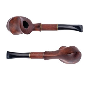 Pipe à fumer en bois de qualité supérieure, faite à la main, style rustique, accessoire décoratif vintage - Product Image 3