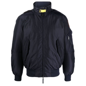 Blouson bomber bleu marine pour homme, col montant, fermeture éclair, coupe-vent, décontracté, en polyester, coupe classique, pour l'automne - Product Image 2