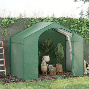 Serra Portatile 6FT X 3FT X 5FT con Copertura in PE, Telaio in Acciaio, Porta con Cerniera e Ventilazione Superiore per Fiori e Verdure, in PVC/Vetro - Product Image 2