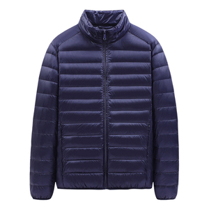 2024 OEM Customized Men's Winter <b>Warm</b> Puffer <b>Jacket</b> Solid Color with Thick Stand-Up Mandarin Collar - Product Image 4