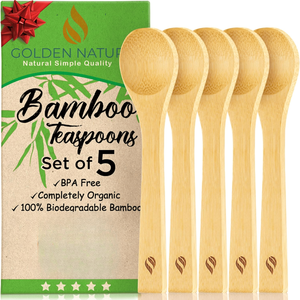 Set di 5 Utensili da Cucina in Bambù, Cucchiaini per Zucchero, Spezie, Condimenti, Caffè, Marmellata ed Erbe - Product Image 1
