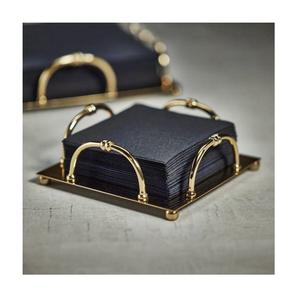 Porta Servilletas de Metal Dorado, Color Marfil y Negro, Moderno y Decorativo, en Oferta - Product Image 2
