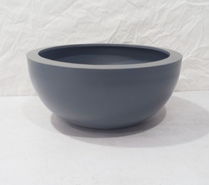 Grey <b>Large</b> Round Metal Planter Bowl Modern Grey Finish Indoor Outdoor Flower <b>Pot</b> Wide Decorative Iron Planter for Garden - Product Image 5