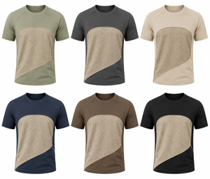 Men's Olive Green Sporty <b>T</b>-<b>Shirt</b> Short Sleeve O-Neck Raglan Quick Dry Regular Fit Knitted <b>Polyester</b>/Cotton Geometric Pattern - Product Image 6
