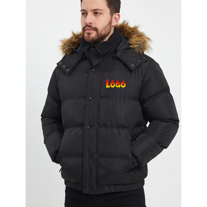 Chaqueta de Plumón para Hombre, Estilo Clásico Personalizado, de Alta Calidad, Abrigo Acolchado Cálido, Resistente al Viento, con Cuello de Piel, Parka de Invierno, en Oferta - Product Image 1