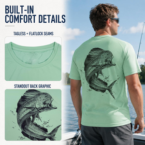 Chemise de pêche à manches courtes pour homme, légère, séchage rapide, vêtements de sport décontractés pour la pêche en plein air, impression par sublimation avec logo personnalisé - Product Image 6