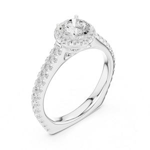 แหวนทองคำ 14K โรสโกลด์ ประดับเพชรทรงกลมเพาะเลี้ยงในห้องปฏิบัติการ ของขวัญวันครบรอบสำหรับผู้หญิง |   เพชรที่เพิ่งเพาะเลี้ยง - Product Image 6