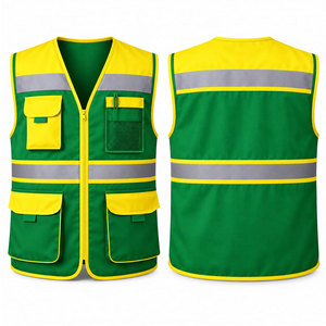 Chaleco de Seguridad Reversible de Alta Visibilidad para Hombre, Chaleco de Trabajo Reflectante con Bolsillos para Uso en Exteriores, Ropa Casual de Primavera - Product Image 1