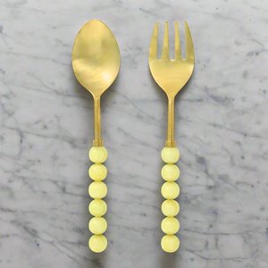 Stainless Steel Serving Utensils <b>Set</b> With Resin Handle New Style Metal <b>Flatware</b> <b>Set</b> Salad Spoon For Home Hotel Kitchen Usage - Product Image 6