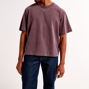 เสื้อยืดออกกำลังกายผู้ชายปี 2025 ทรงเข้ารูป แขนสั้น น้ำหนักเบา ผ้าฝ้าย 100% OEM เสื้อยืดสตรีทแวร์ผู้ชาย ทรงบ็อกซี่ - Product Image 1