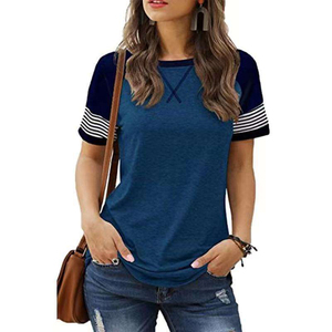 Camiseta de mujer de manga corta con cuello redondo, estampada y con brillantina, para ocio, de alta calidad, totalmente personalizable. - Product Image 4